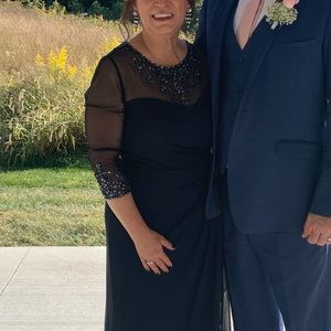 Navy chiffon formal dress